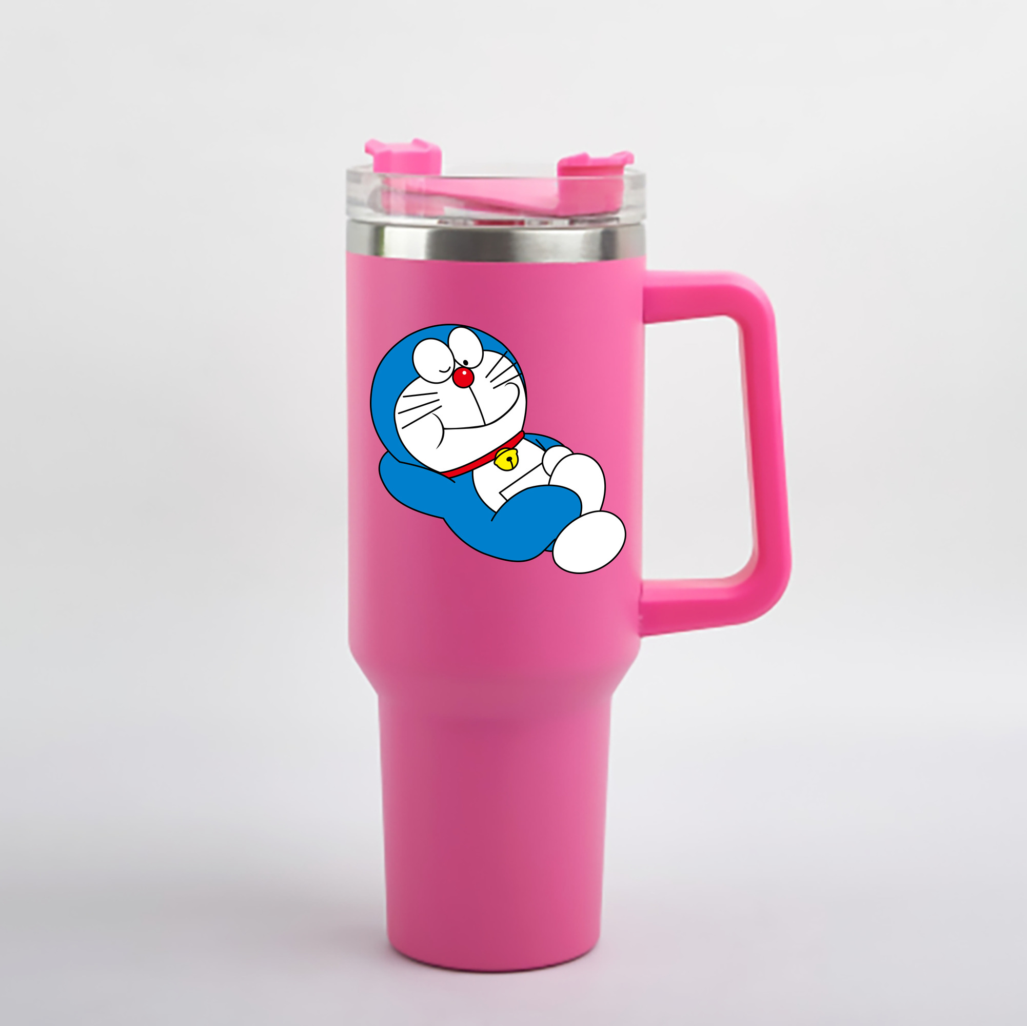 （画像用） ドラえもん Doraemon 1200mL車用タンブラー - クリスタルステッカー（プラスチックストロー付き）